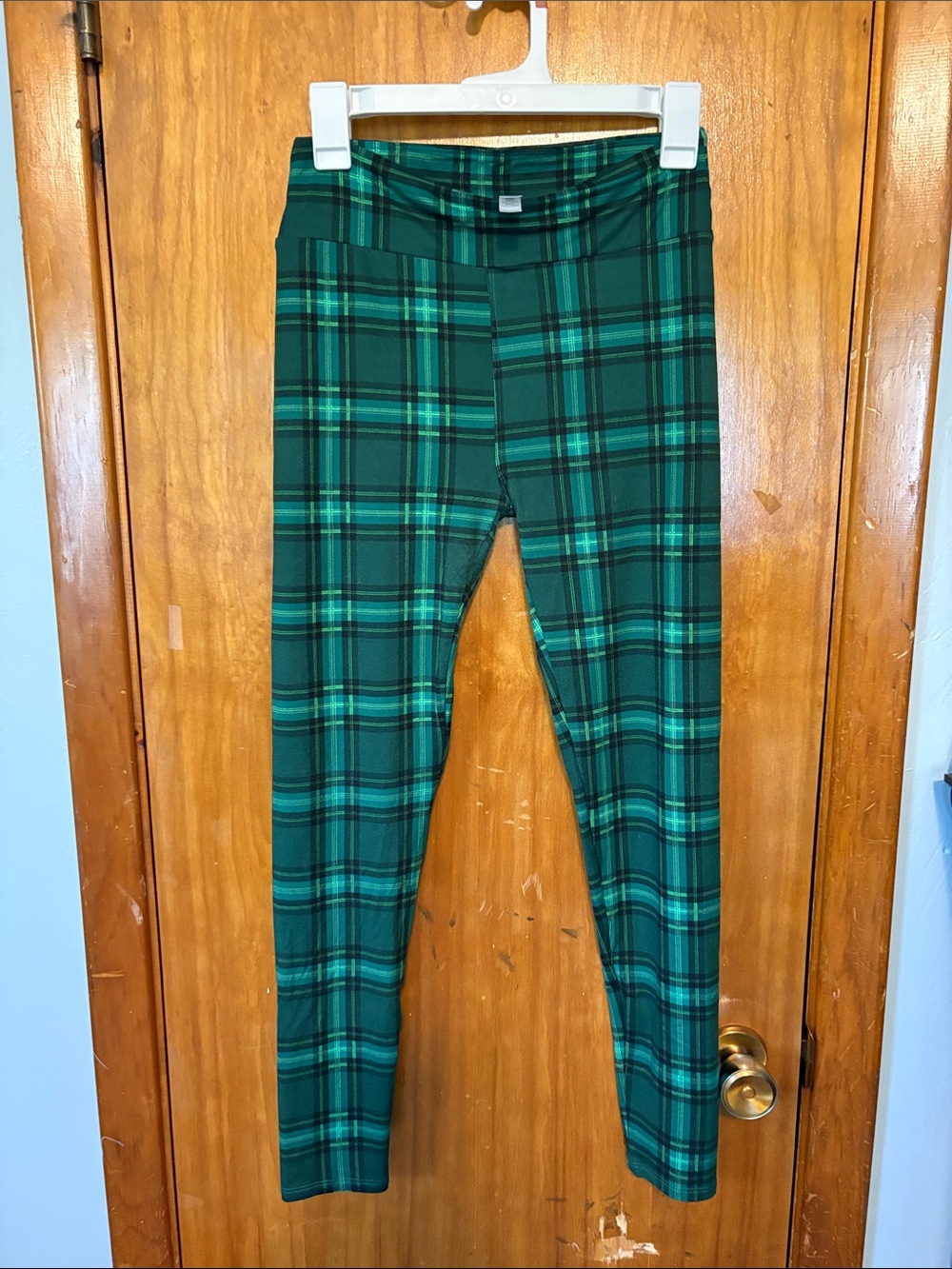 NWOT LuLaRoe Green Plaid Women's Leggings - One Size (0-8)